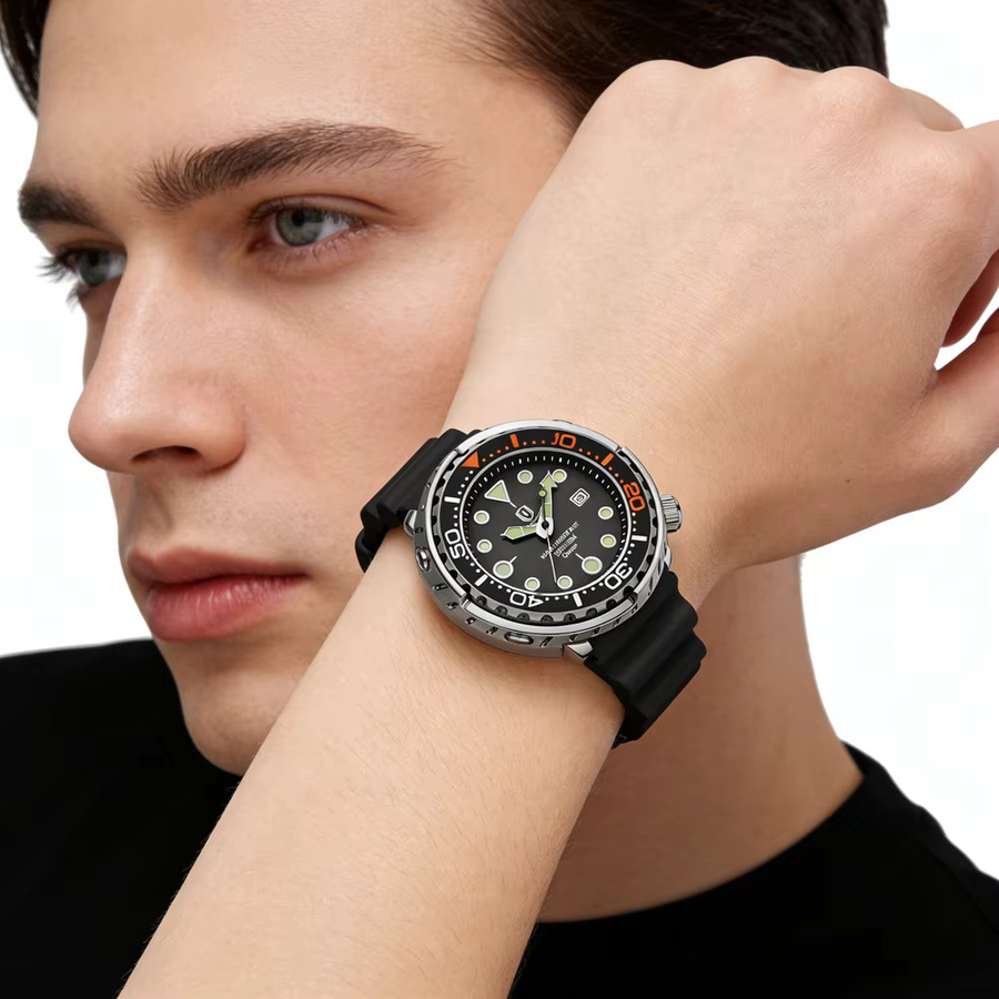 QINGXIYA Armbanduhr, Quarz, Silikonarmband, Schwarz, Herren - Bild 4