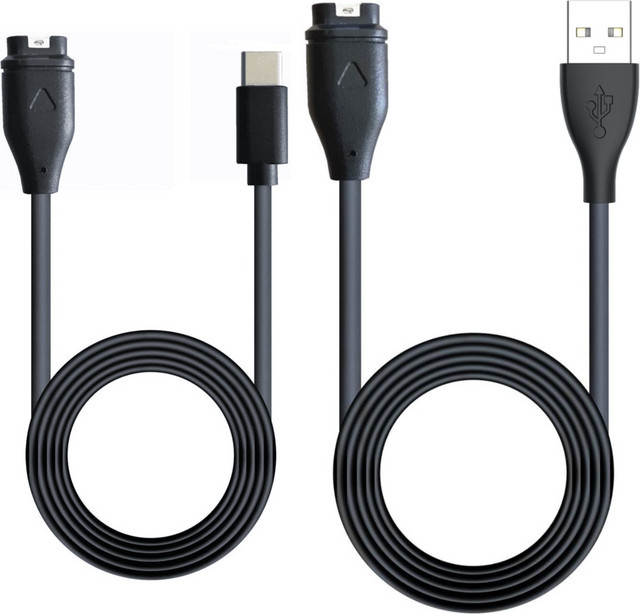 USB-C Ersatzladegerät für Garmin Vivosmart 5 und Garmin Vivomove 3/3S Style Sport in Schwarz - Bild 1