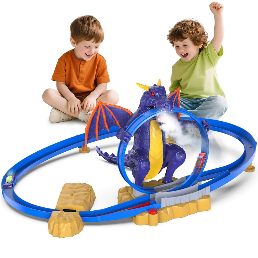 VATOS Dragon Fury Track Cars Set Rennwagen mit Dinosaurier-Motiv in Mehrfarbig für Kinder ab 3 Jahren - Bild 2
