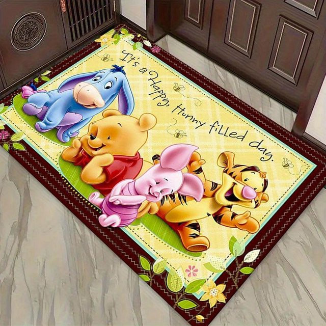 Yun Heng Three Teppich Läufer mit Winnie Puuh Muster, rutschfest und waschbar, Farbe: Weiß/Mehrfarbig, B/T: 60 x 90 cm - Bild 1