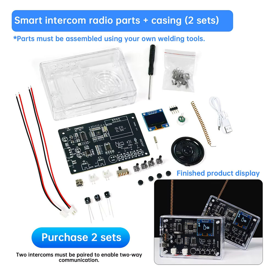 diymore DIY Elektronik Kit für Micro USB Wireless Intercom und FM Radio mit Schweißübungs-Komponenten - Bild 3