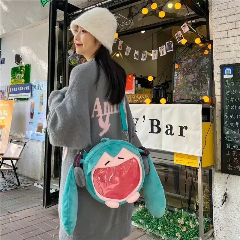 Bandai Hatsune Miku Rucksack, Umhängetasche, Plüsch-Cartoon-Kawaii - Bild 3