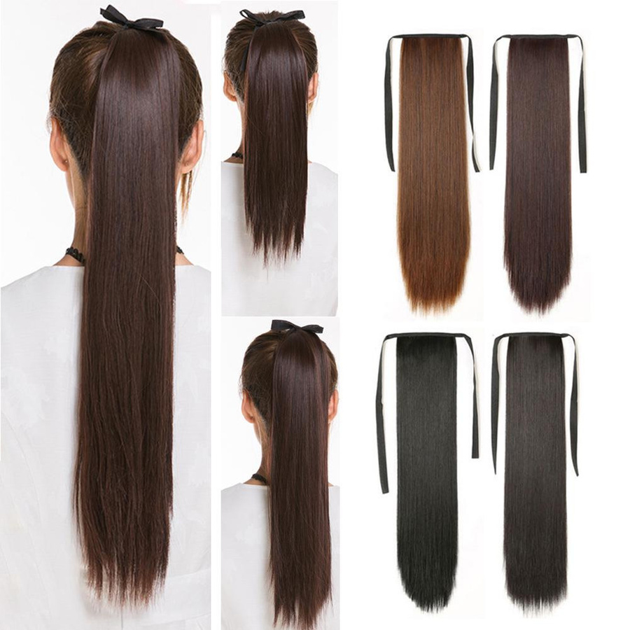CHOSUR Perücke Pferdeschwanz, 45 cm, schwarz, Unisex - Bild 5