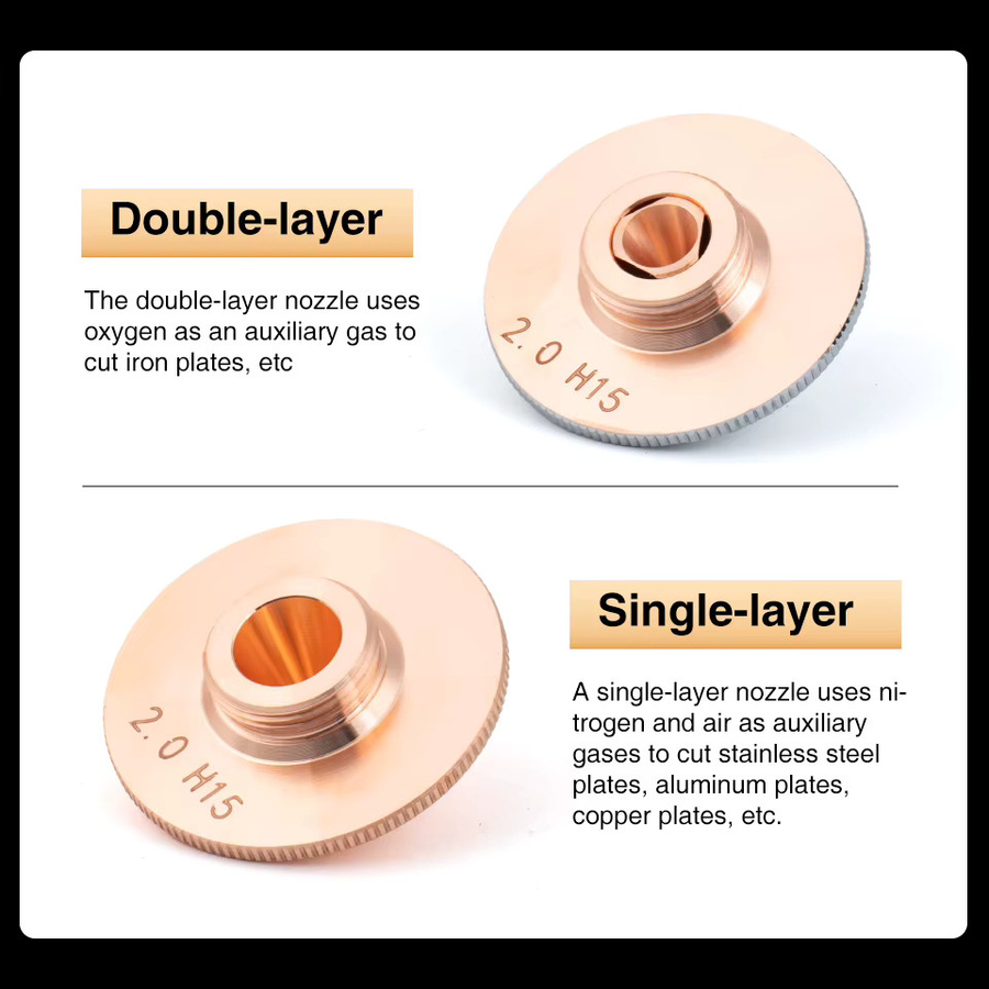 Raytools Laserschneiddüse D28 M11 D32 Einzel- und Doppel-Chromdüse in Silber für Raytools Precitec Bodor Boci Laserköpfe - Bild 2
