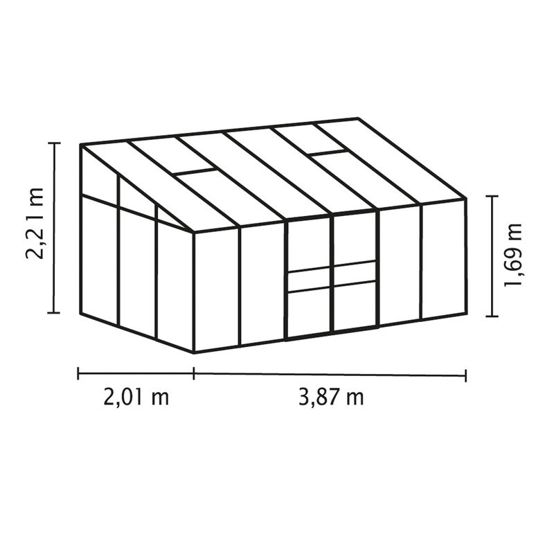 Vitavia Anlehn-Gewächshaus Ida 7800, Schwarz, 7,8 m², 4 mm HKP - Bild 3