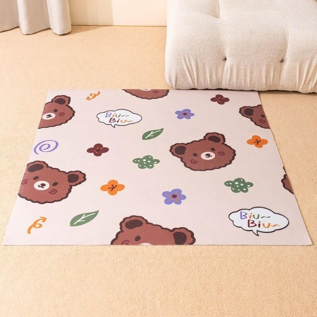 Wasserdichte und urinbeständige Bodenmatte für Katzen und Hunde in Beige, B/B: 50 x 50 cm - Bild 1