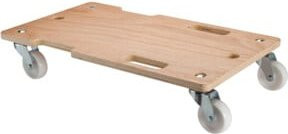 BS Rollen Transportroller mit Griffmulde, Rollendurchmesser 75 mm, Tragkraft 150 kg, B/T/H: 35 x 60 x 7,5 cm - Bild 1