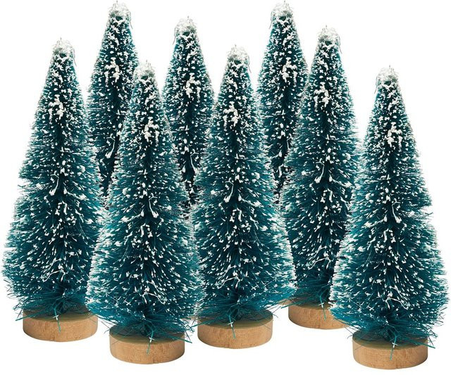VBS Miniatur-Tannenbäume für Weihnachtsdekoration, Grün, 8 Stück, Höhe: 7 cm - Bild 1