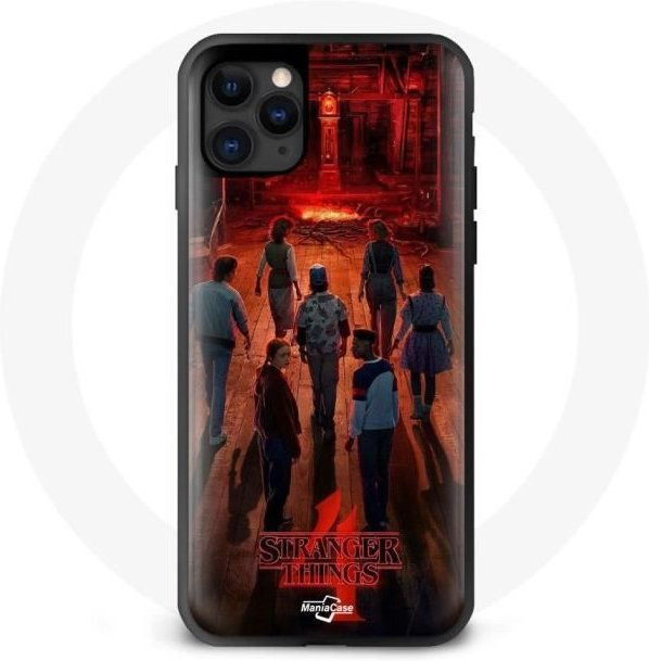 MANIACASE iPhone 12 Hülle Stranger Things Crew-Poster Schwarz Multicolour - Bild 1