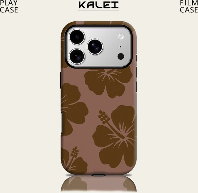 Potdemiel Magnetische Handyhülle Brown Tone Hibiscus für iPhone 17 16 15 14 13 Pro Max Plus Tough Case Double-Layer - Bild 1
