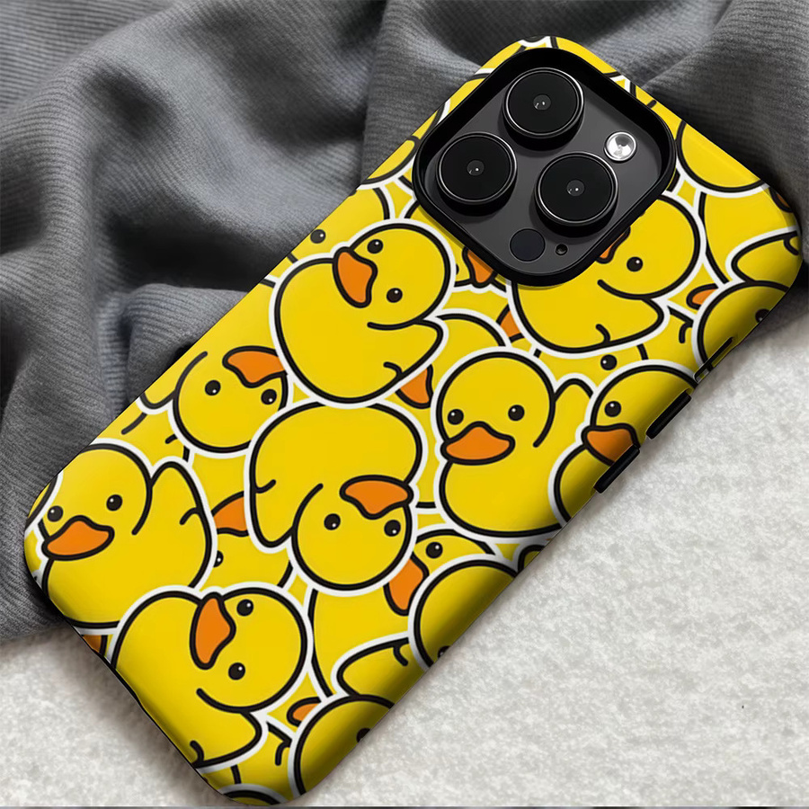 Magnetische Doppelschicht-Handyhülle mit gelben Gummienten für iPhone 17 16 15 14 Pro Max Plus - Bild 3