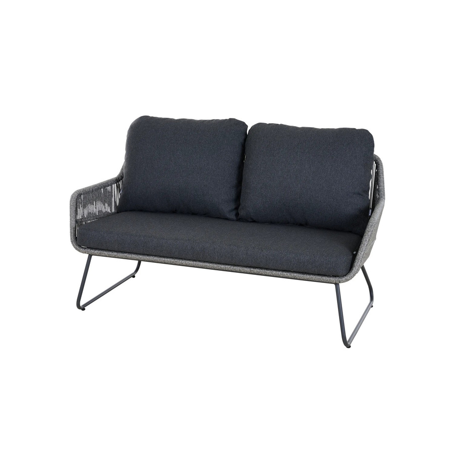 Siena Garden 2-er Loungesofa Kansas mit Polstern in Grau, B/T/H: 145 x 73,5 x 76 cm - Bild 2