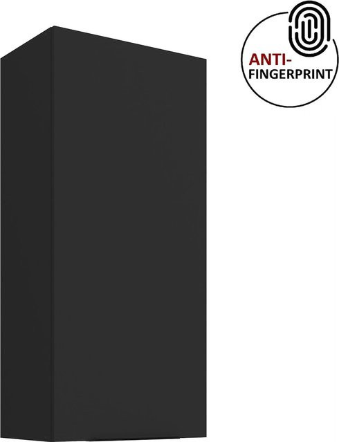 ARIA Hängeschrank Schwarz Matt mit drei Einlegeböden Höhe: 50 cm, Breite: 90 cm - Bild 1