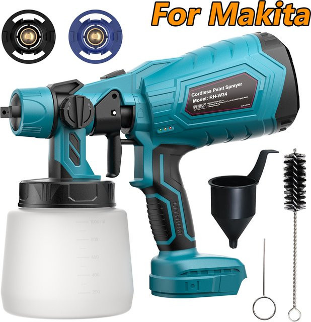 Bonacell Akku-Farbspritzgerät mit einstellbarem Sprühmuster für Makita BL1830 BL1840 BL1850 BL1860 Akkus - Bild 1