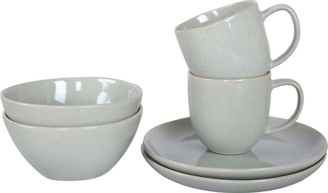 Bongusto Frühstücks-Set aus Keramik und Steinzeug in Grau - Bild 1
