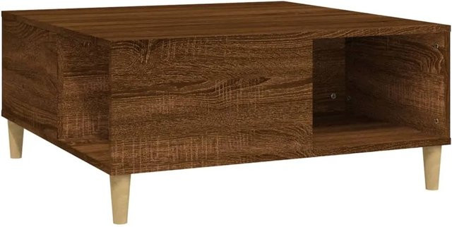 vidaXL Couchtisch aus Massivholz Eukalyptus in Braun, quadratisch, B/T/H: 80 x 80 x 35 cm - Bild 1