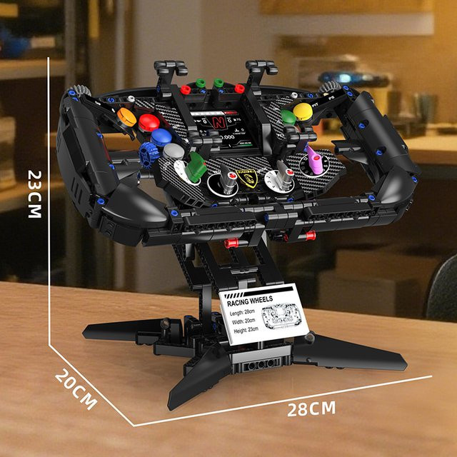 JAKI Sim-Racing-Lenkrad-Bausteine, im Dunkeln leuchtend, Montagemodell - Bild 1