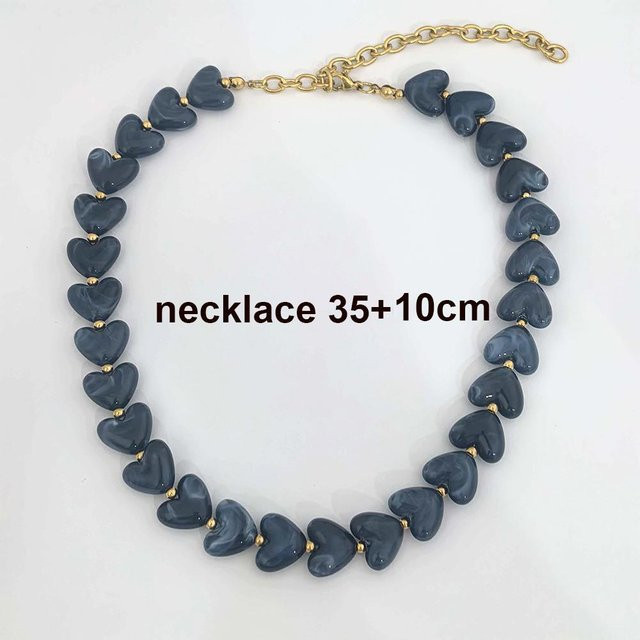 Halskette Choker, Edelstahl, Damen, Herz, Perlen - Bild 1
