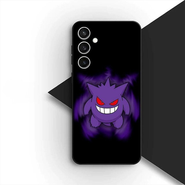 Handyhülle mit Pokémon Motiven Gengar und Pikachu für Samsung Galaxy S20 S21 S22 Ultra FE A07 A15 A16 A17 A25 A37 A57 in Schwarz - Bild 1