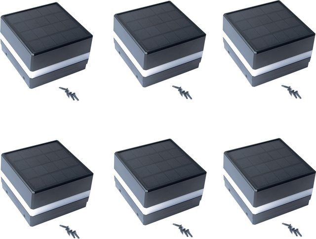 Home Deluxe Pfostenabdeckung mit Solar LED Beleuchtung im 6er Set Anthrazit - Bild 1