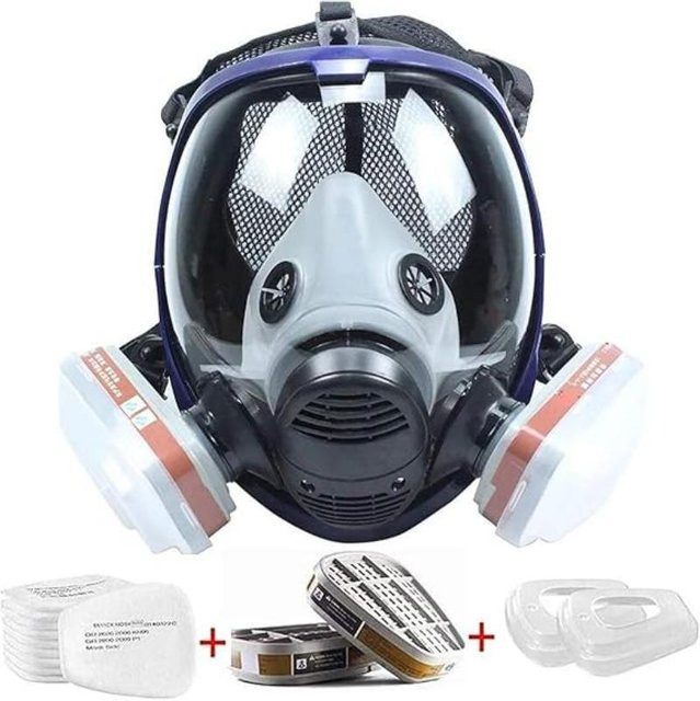 Chemische Vollgesichtsmaske 6800 aus Silikon als Atemschutzmaske gegen Staub und Pestizidspray für Labor und Schweißen - Bild 1