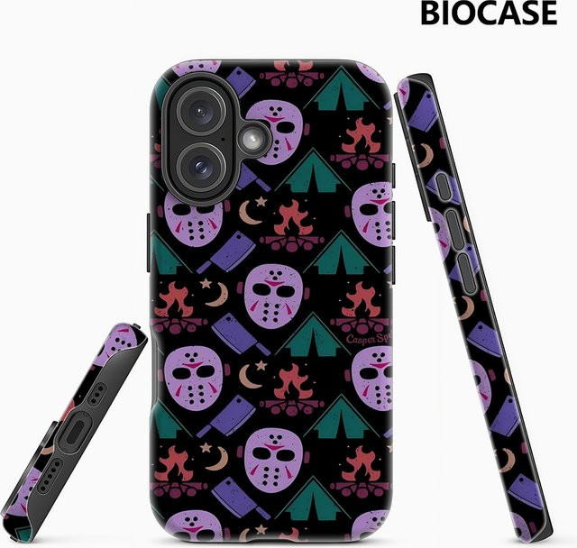 Potdemiel Handyhülle Horror Camp Muster für iPhone 17 16 15 14 13 12 11 Pro Max Plus mit doppelschichtiger Rückseite in Multicolour - Bild 1