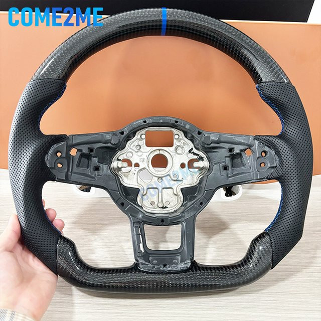 Lenkrad aus Kohlefaser und Leder für Volkswagen Golf 7 7.5 GTI GTD GTE R Polo GTI Tiguan Passat DSG in Schwarz von come2me - Bild 1