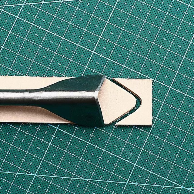 V-Form Leder Handwerk Cutter Punch Set für DIY Gürtel und Brieftaschen aus Stahl, Silber, 20mm-50mm - Bild 1