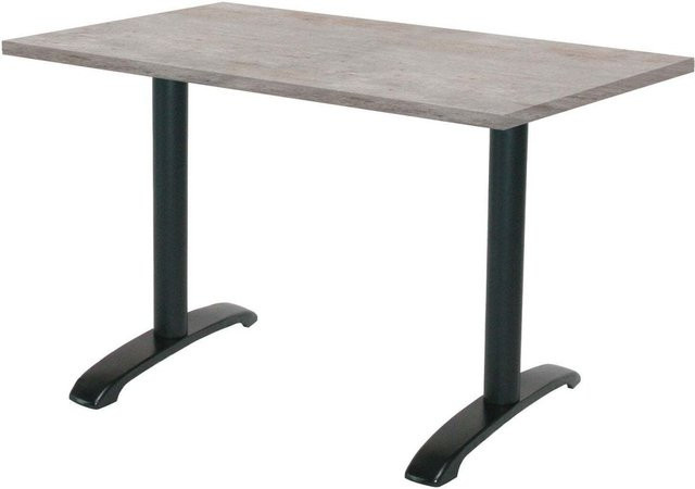 RestooTab Tisch Bazila rechteckig mit grauer Platte und schwarzem Gestell, B/T/H: 160 x 80 x 74 cm - Bild 1