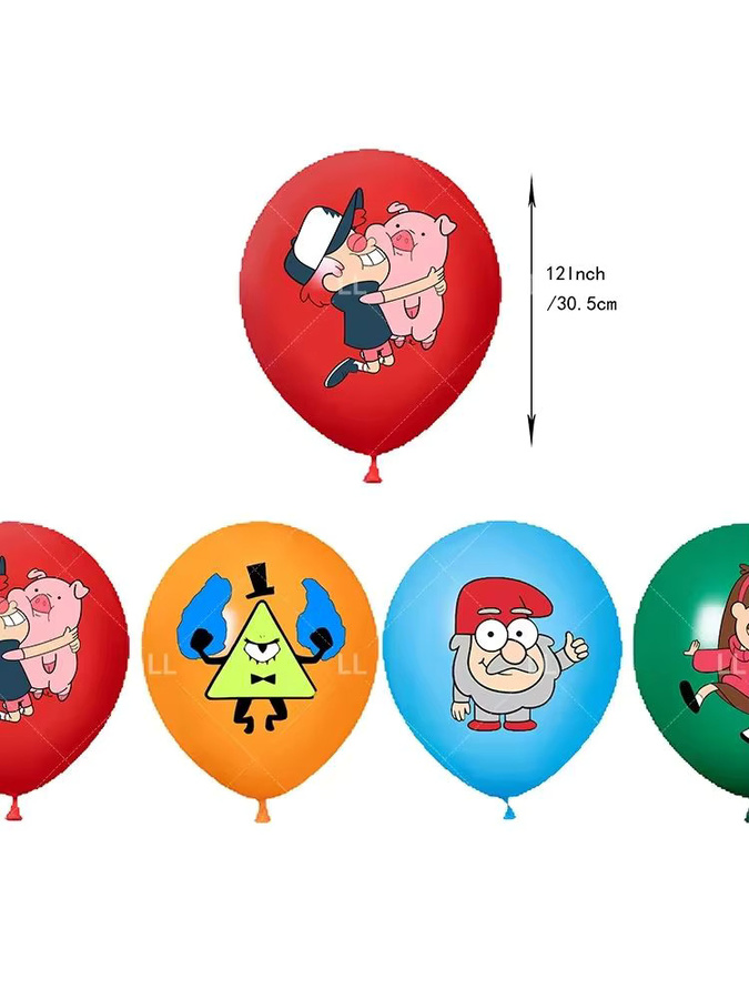 Potdemiel Gravity Falls Themen-Set, Ballons, Tortendekoration, Banner, Zubehör, Foto-Requisiten - Bild 3
