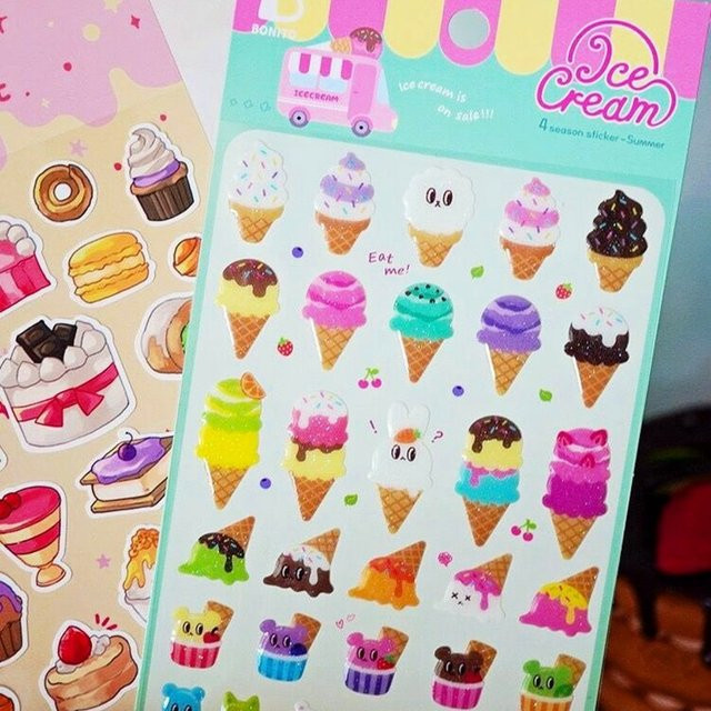 BONITO Bunte Eis Kristall Tropfen Aufkleber für Scrapbooking und DIY Journaling in Multicolour - Bild 1