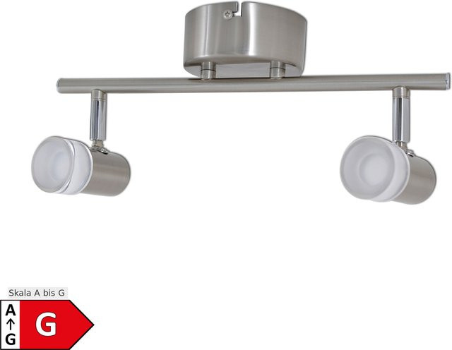 Näve 2er LED-Wand- und Deckenspot MALAGA in Weiß und Silber, verstellbar, Up-Down-Licht, Länge: 34 cm - Bild 1