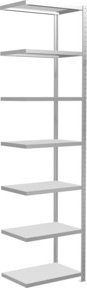 Schulte Anbauregal Steckregal MULTIplus250 mit 7 Fachböden und Kreuzstrebe, Farbe: Lichtgrau, B/T/H: 300 x 75 x 50 cm - Bild 1