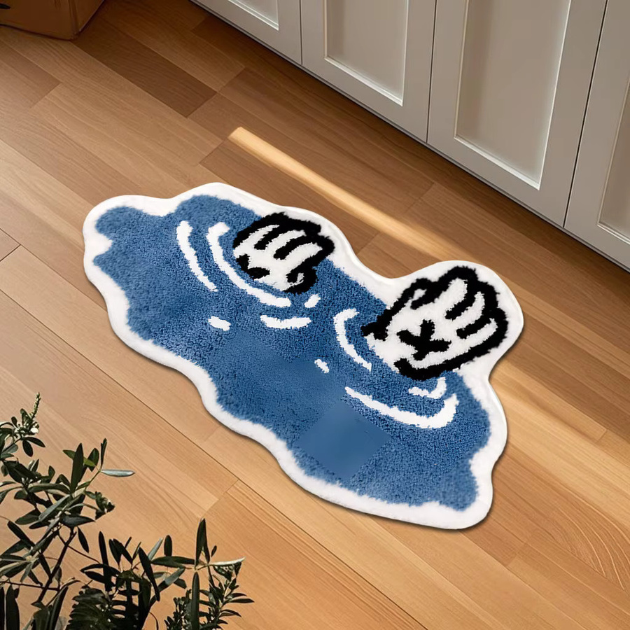 VIKAMA Bodenmatte Cartoon Waterlogged Palm in Blau, maschinenwaschbar und weich, B/T: 60 x 40 cm - Bild 2