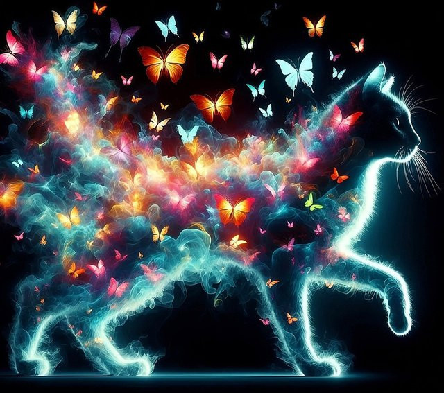 EverShine 5D-Diamantgemälde Katze und Schmetterling mit runden Bohrern als DIY-Mosaik-Stickerei in Multicolour zur modernen Heimdekoration B/H: 20 x 20 cm - Bild 1