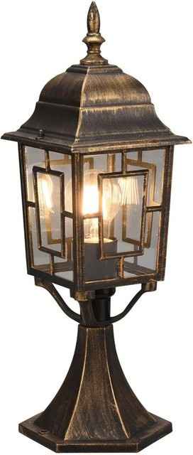 Trio LED-Pfosten Volturno in Rostoptik Bronze aus Druckguss-Aluminium und Glas, B/T/H: 15 x 17 x 47,5 cm - Bild 1