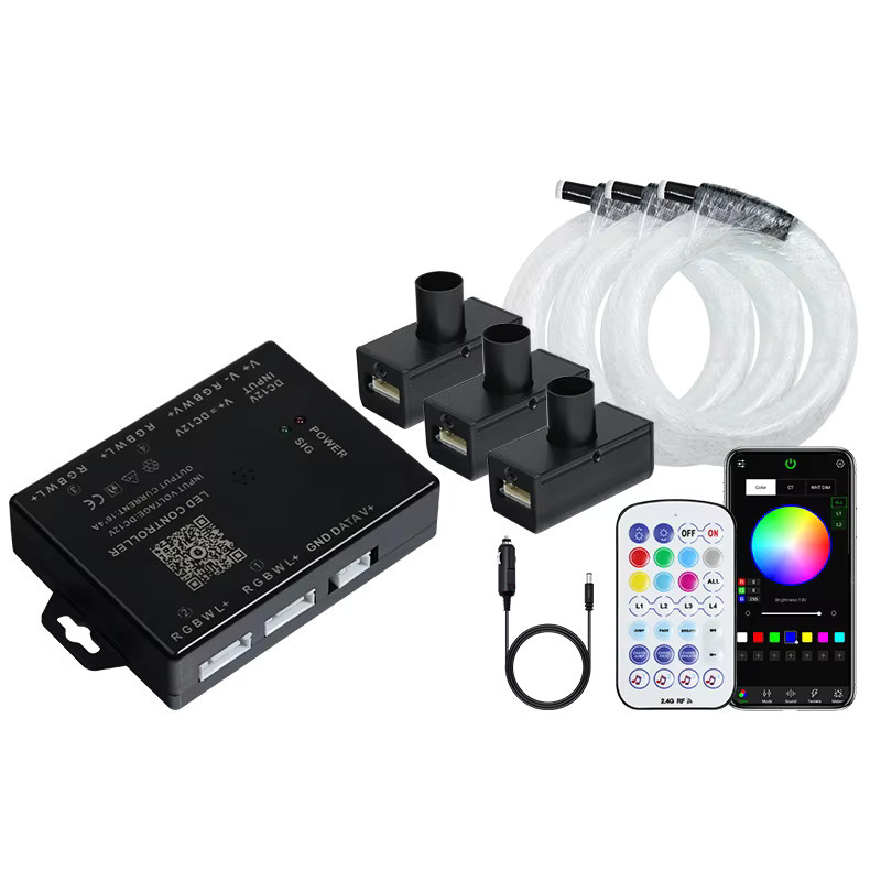 Kingmaled Auto Sternenhimmel Deckenleuchte mit RGBW Glasfaser-Sternenlicht und APP-Steuerung, Multicolour, 12V DC - Bild 6