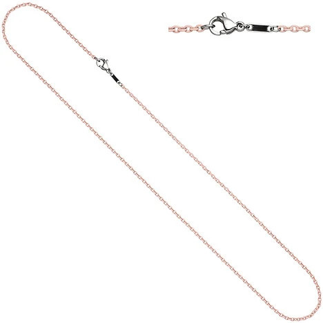 Colfem Rundankerkette Edelstahl, rosa lackiert, 42 cm, Unisex - Bild 1