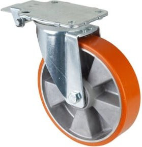 BS Lenkrolle mit Zentralfeststeller aus Aluminium und Kunststoff in Orange (L440.B90.200) - Bild 1