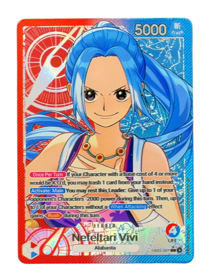 One Piece Bandai EB03-001 Nefeltari Vivi Leader-Karte, Folierte Strukturierte Karte, Englisch - Bild 3