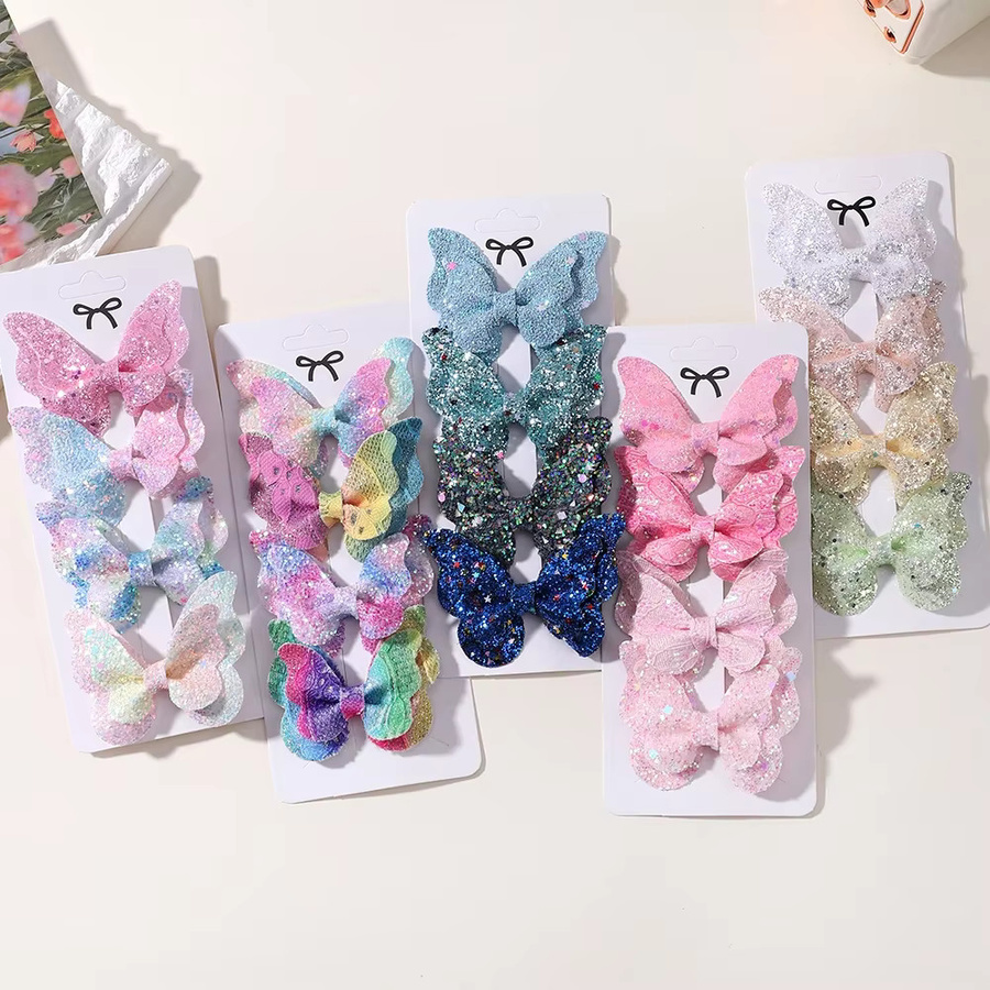 Haar Clips Doppel Schmetterling, Pailletten, Kinder - Bild 1