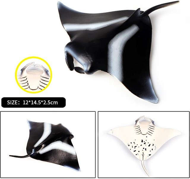 Oenux Meerestiere Rochen Teufelsrochen Mantarochen Spielfiguren 10-teiliges Set - Bild 1