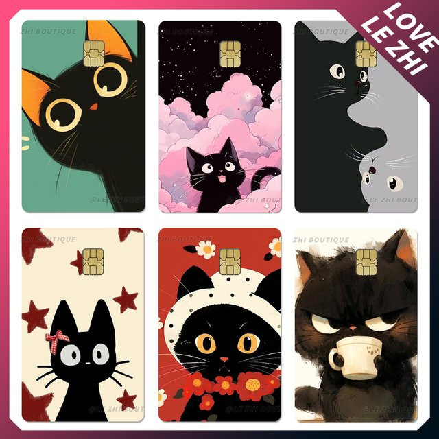 Keeppley Aufkleber, schwarze Katze, PVC, wasserdicht - Bild 1