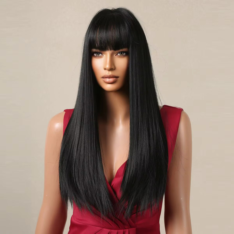 HAIRCUBE Perücke, synthetisch, schwarz, lang, glatt, Damen - Bild 3