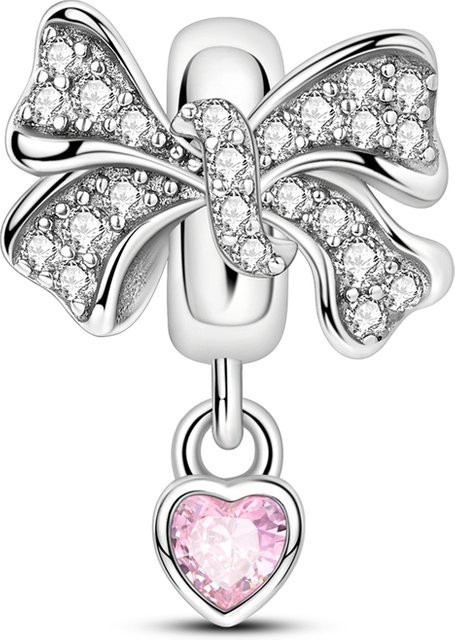 Qikaola Anhänger 925 Silber, Herzform, Zirkonia, Damen - Bild 1