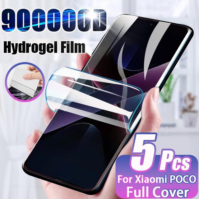 5er Pack HD Hydrogel Display Schutzfolien für Xiaomi POCO X7 F6 F5 X6 X5 X4 X3 Pro 5G NFC transparent - Bild 1