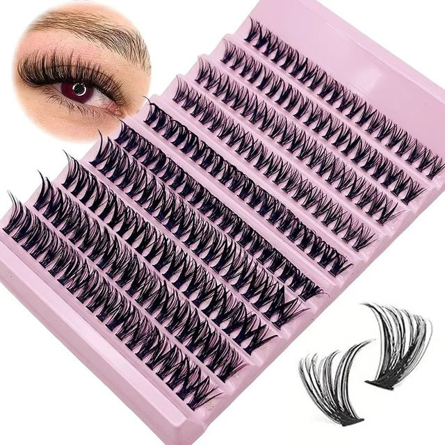 JIEFUXIN Einzelwimpern Cluster-Wimpern, 200 Stück, 8-16mm, Unisex - Bild 1
