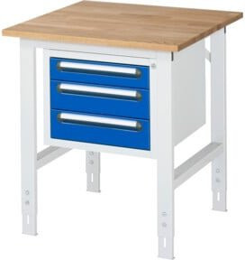 Rau Arbeitstisch Tom KM04 höhenverstellbar, Farbe Weiß, B/T/H: 75 x 80 x 76-108 cm - Bild 1