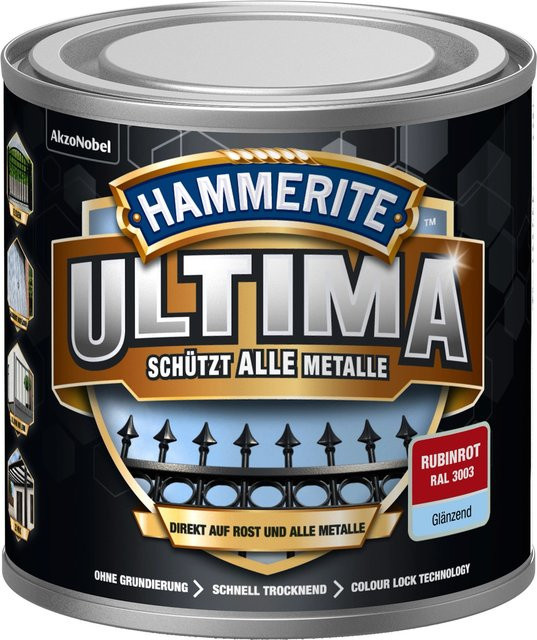 Hammerite Ultima Premium Metall-Schutzlack glänzend Rubinrot 250 ml - Bild 1