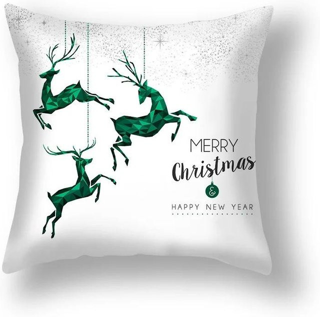 Weihnachtliche Kissenbezüge mit Santa Claus Motiv aus Peach Skin Stoff, B/B/H: 18 x 18 x 18 cm - Bild 1
